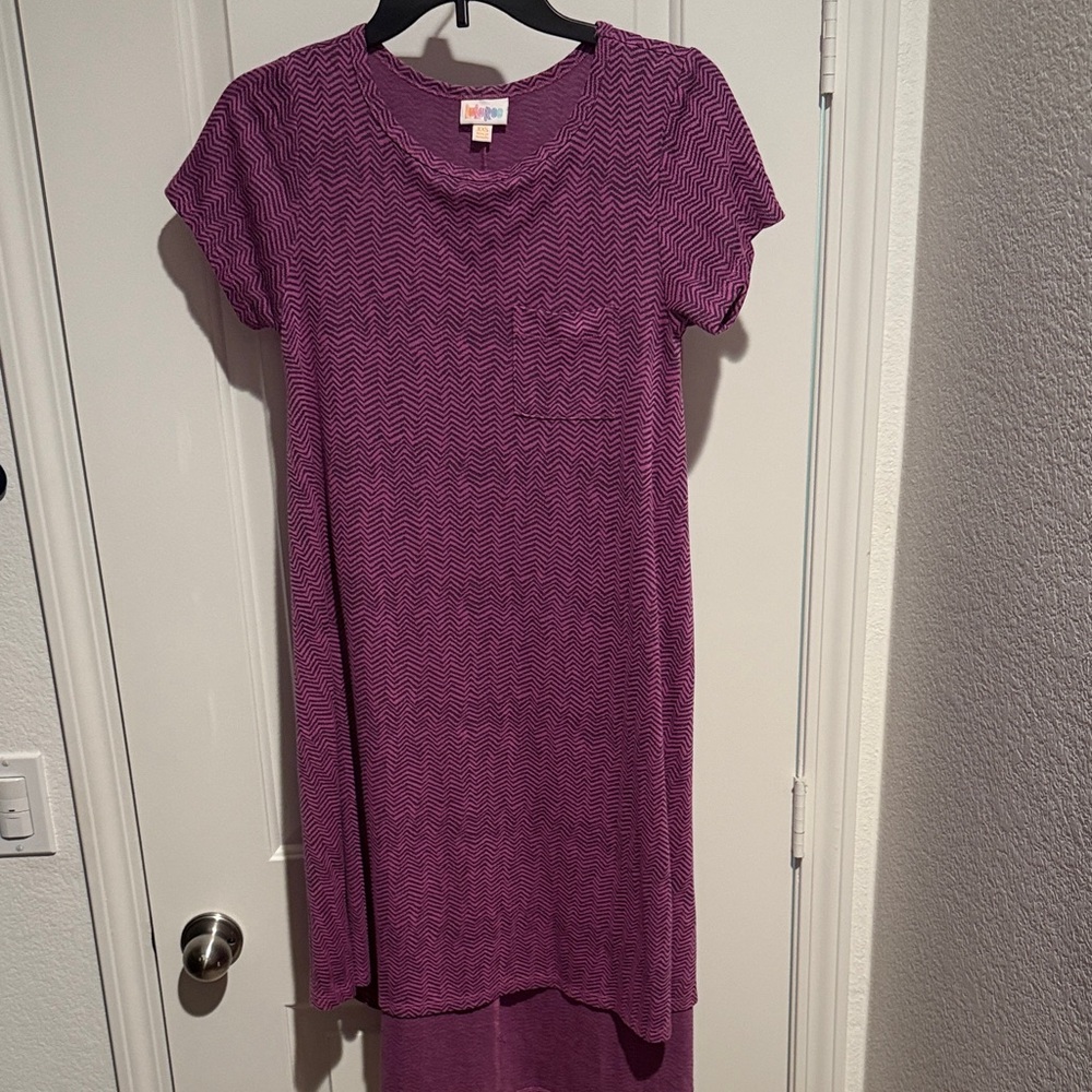 LuLaRoe Purple Zigzag Pattern Carly Dress (New, but no tags)